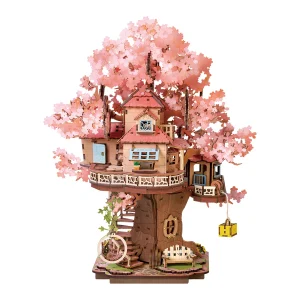 ROBOTIME Model Kits to Build Sakura Tree House 3D Wooden Puzzles Home Decor Gift for Adults