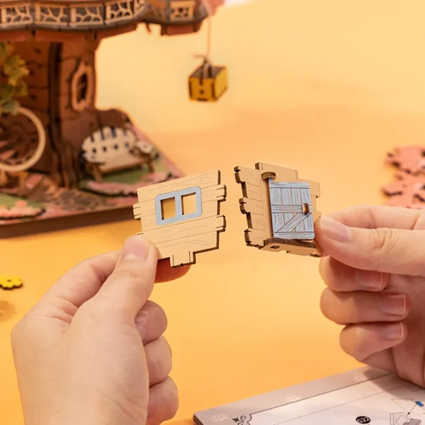 ROBOTIME Model Kits to Build Sakura Tree House 3D Wooden Puzzles Home Decor Gift for Adults - Image 5